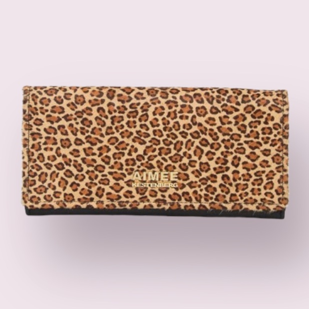 Aimee Kestenberg Sovana Foldover Slim Wallet in Micro Leopard